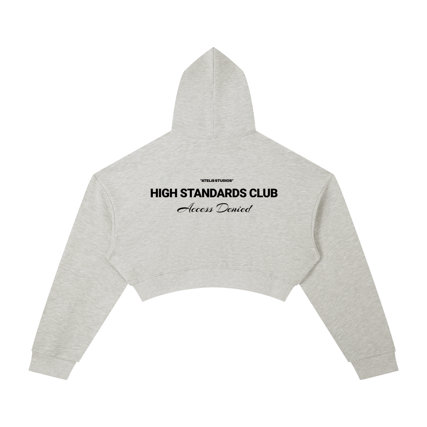 ATELÍS™ “HIGH STANDARDS CLUB” Essential Cropped Hoodie