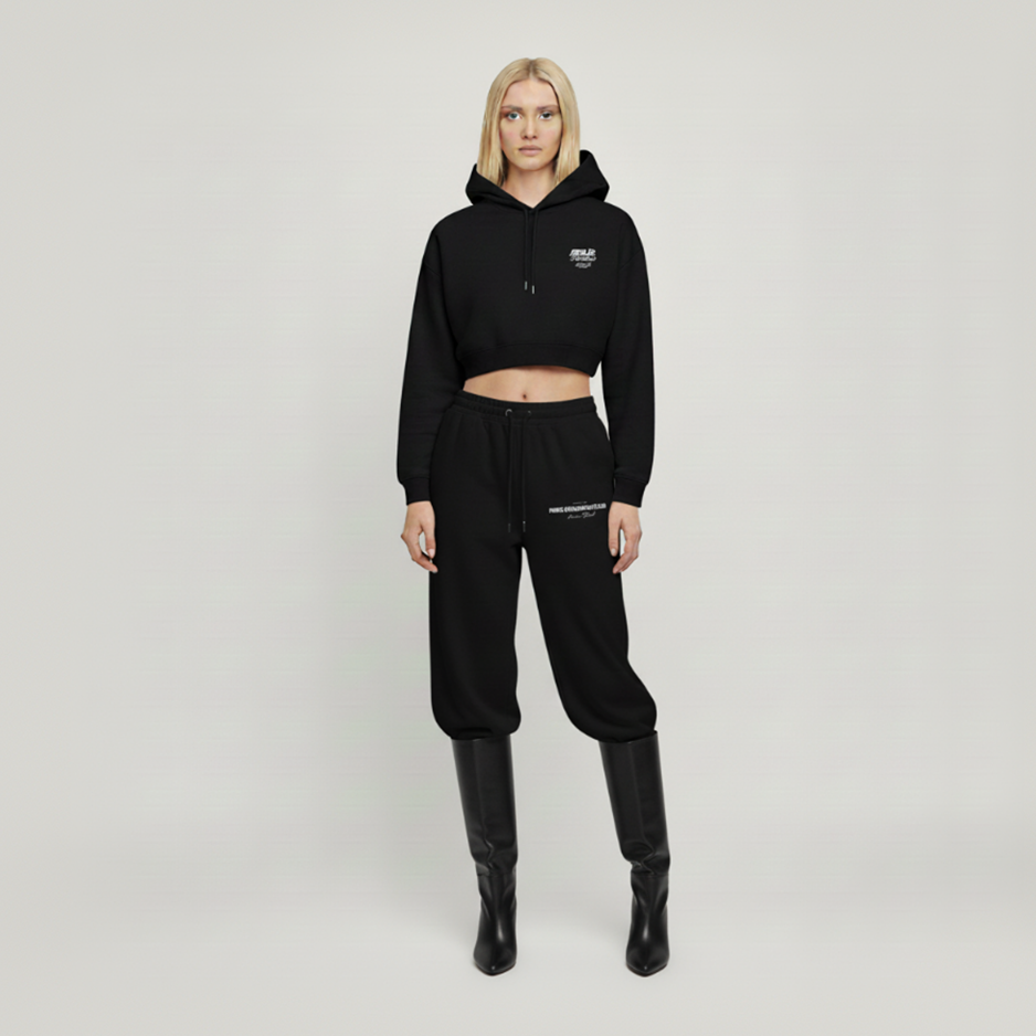 ATELÍS™ “HIGH STANDARDS CLUB” Essential Cropped Hoodie