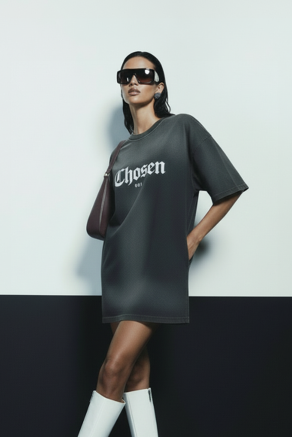 CHOSEN DROP SHOULDER TEE | SMOKE
